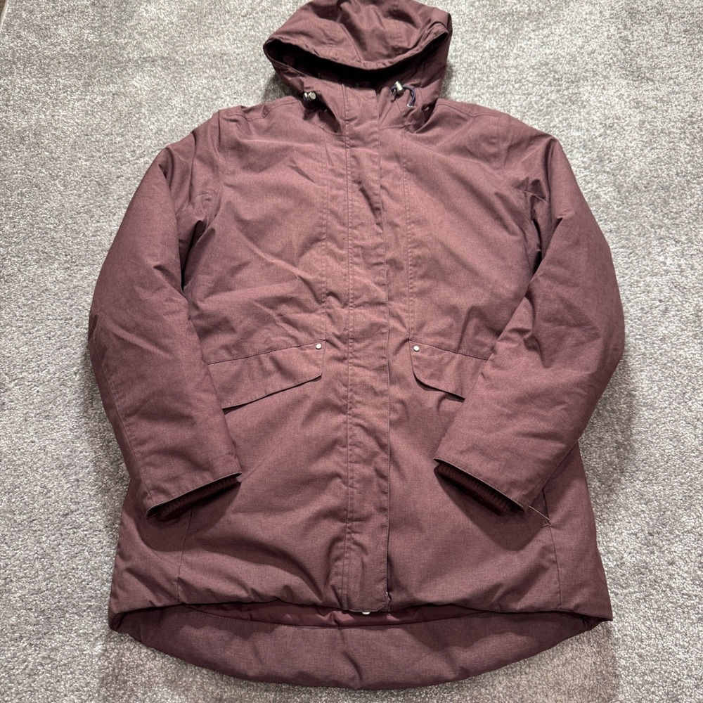 Helly Hansen Jacket Womens Small Maroon Belfast Insulated Winter Parka Pima Loft